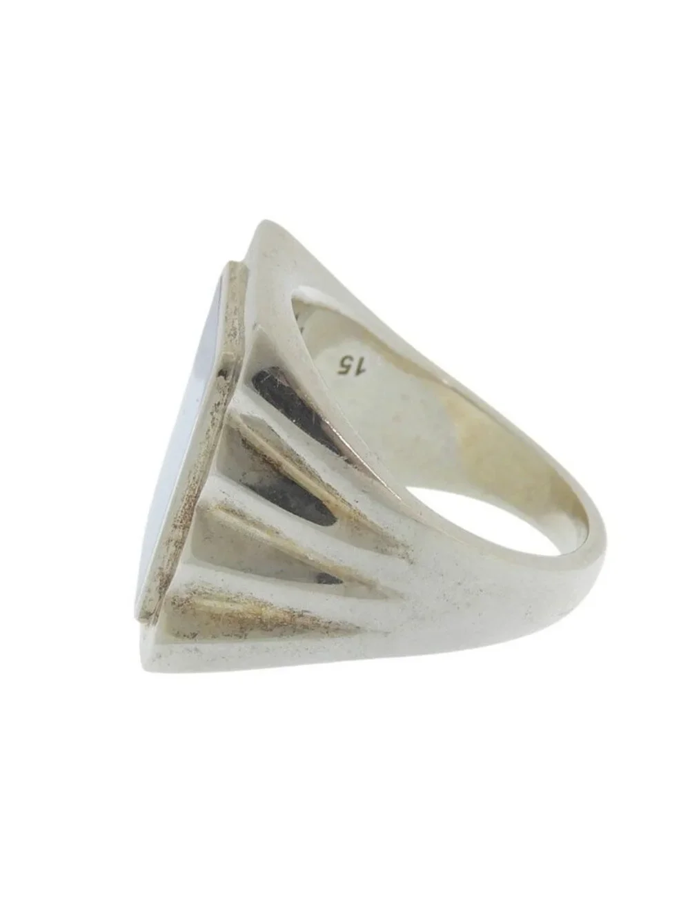 Bottega Veneta Essentials Ring Silver Signet Light Blue